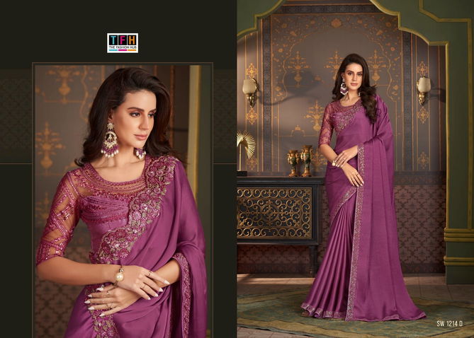 Sandalwood 1214 A To F By TFH Designer Party Wear Sarees Wholesale Price In Surat